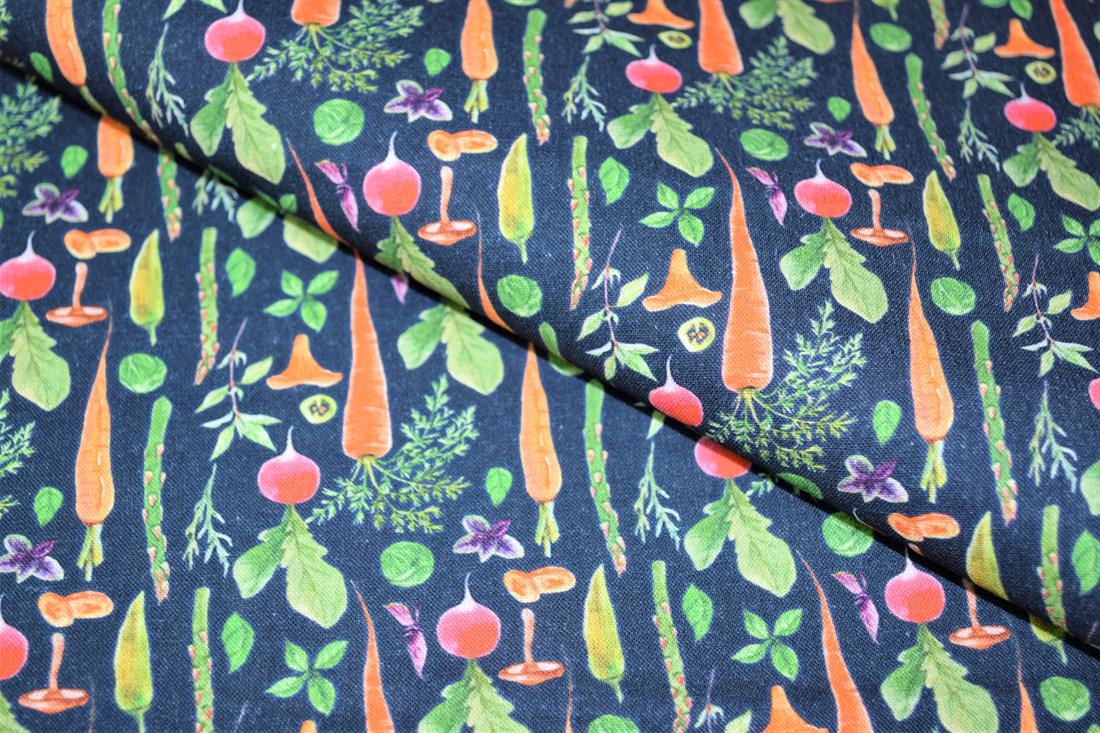 Premium Printed Craft 100% Cotton Fabric, Vegetable print 112cm Wide, High Quality This digital print fabric is ideal for dressmaking, quilting, patchwork, bunting, cushion-covers, and for other craft projects. Colours may slightly vary due to the lighting during the photo shooting or the monitor's display.
 
 