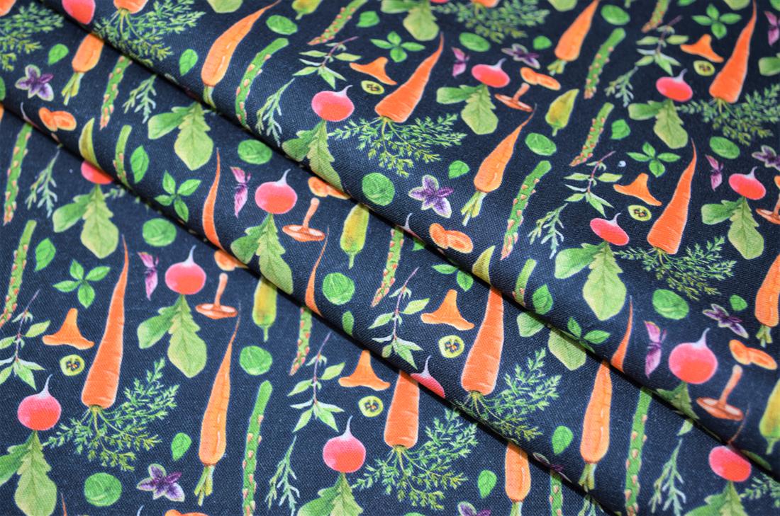 Premium Printed Craft 100% Cotton Fabric, Vegetable print 112cm Wide, High Quality This digital print fabric is ideal for dressmaking, quilting, patchwork, bunting, cushion-covers, and for other craft projects. Colours may slightly vary due to the lighting during the photo shooting or the monitor's display.
 
 