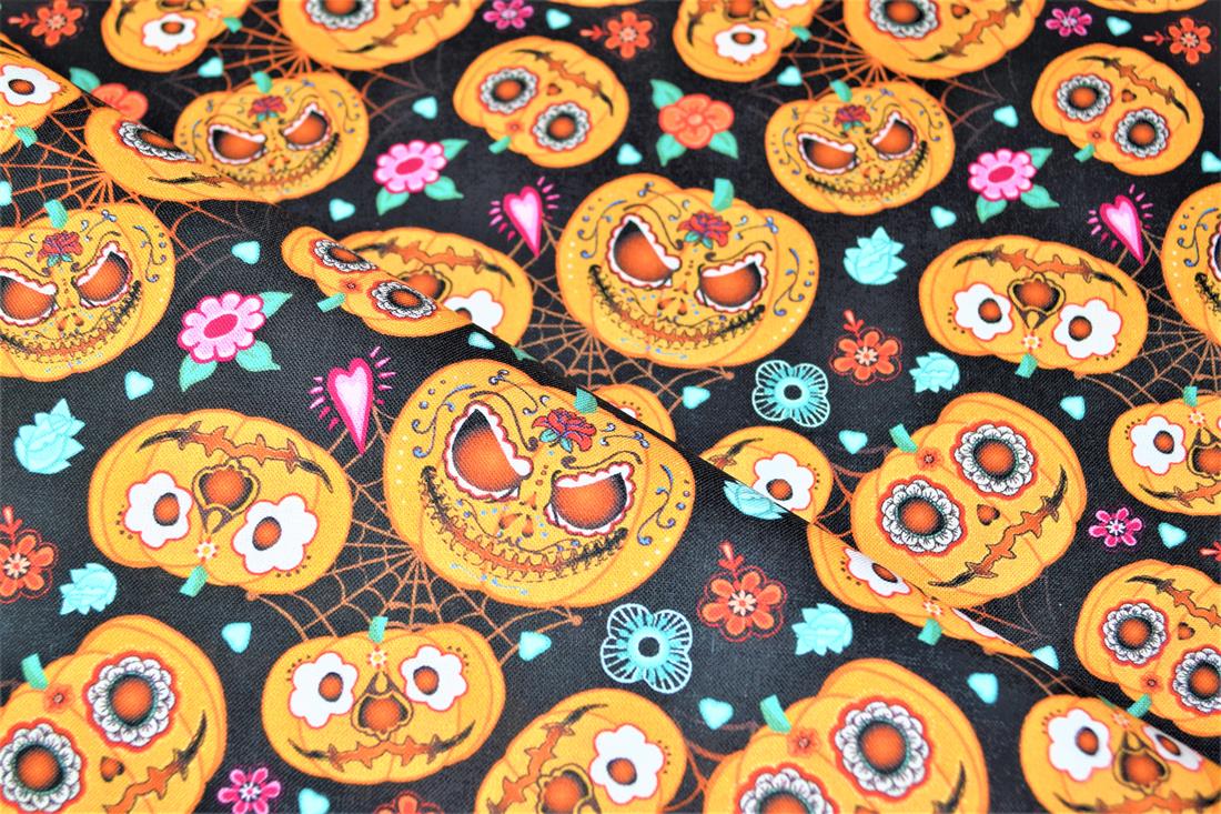 Premium Printed Craft 100% Cotton Pumkin Print Cotton Fabric, 148cm Wide, High QualityThis digital print fabric is ideal for dressmaking, quilting, patchwork, bunting, cushion-covers, and for other craft projects. Colours may slightly vary due to the lighting during the photo shooting or the monitor's display