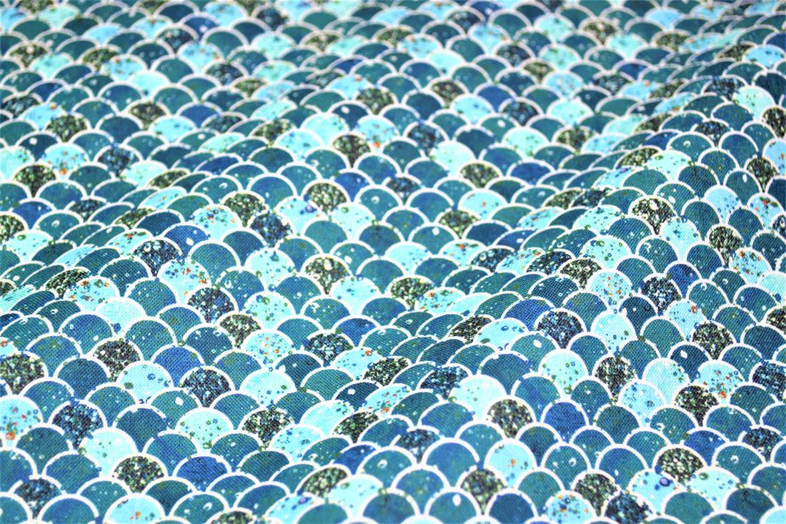 Digital Printed 100% Cotton, Mermaid/Merman Scales Print, 135cm Wide, High Quality; Weight; 150gsm 
This lovely fabric is great for dressmaking, quilting, patchwork, bed sheets, pillow cases, curtains, face masks/coverings, and for craft projects. 
Colours may slightly vary due to the lighting during the photo shooting or the monitor's display. Wash at 30degree.