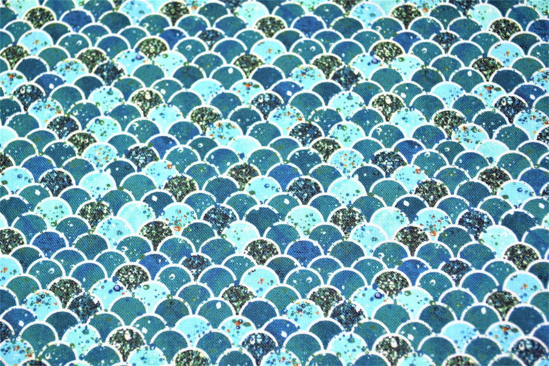 Digital Printed 100% Cotton, Mermaid/Merman Scales Print, 135cm Wide, High Quality; Weight; 150gsm 
This lovely fabric is great for dressmaking, quilting, patchwork, bed sheets, pillow cases, curtains, face masks/coverings, and for craft projects. 
Colours may slightly vary due to the lighting during the photo shooting or the monitor's display. Wash at 30degree.