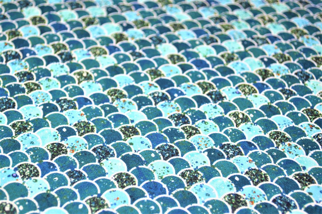 Digital Printed 100% Cotton, Mermaid/Merman Scales Print, 135cm Wide, High Quality; Weight; 150gsm 
This lovely fabric is great for dressmaking, quilting, patchwork, bed sheets, pillow cases, curtains, face masks/coverings, and for craft projects. 
Colours may slightly vary due to the lighting during the photo shooting or the monitor's display. Wash at 30degree.