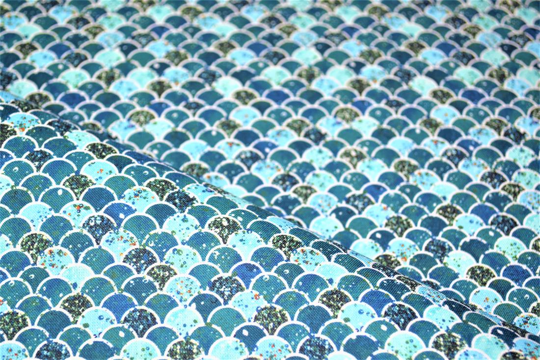Digital Printed 100% Cotton, Mermaid/Merman Scales Print, 135cm Wide, High Quality; Weight; 150gsm 
This lovely fabric is great for dressmaking, quilting, patchwork, bed sheets, pillow cases, curtains, face masks/coverings, and for craft projects. 
Colours may slightly vary due to the lighting during the photo shooting or the monitor's display. Wash at 30degree.