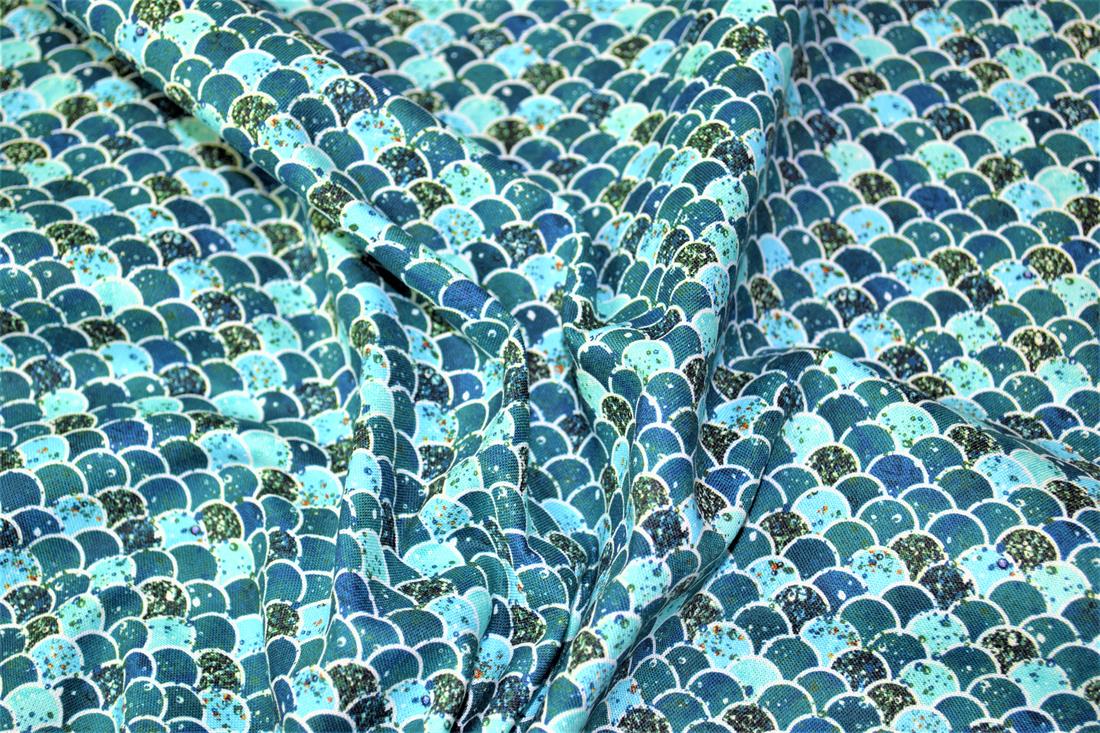 Digital Printed 100% Cotton, Mermaid/Merman Scales Print, 135cm Wide, High Quality; Weight; 150gsm 
This lovely fabric is great for dressmaking, quilting, patchwork, bed sheets, pillow cases, curtains, face masks/coverings, and for craft projects. 
Colours may slightly vary due to the lighting during the photo shooting or the monitor's display. Wash at 30degree.