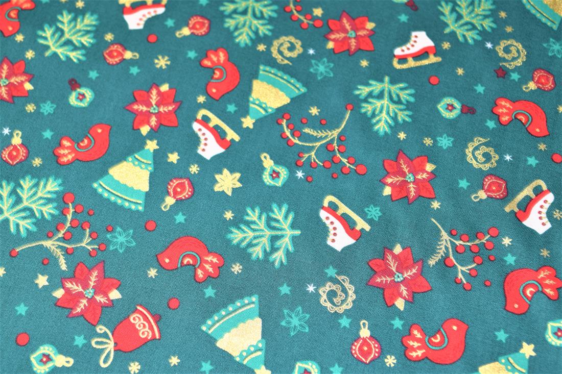 Printed Christmas Cotton Fabric, 145cm Wide, High Quality; 
This christmas season fabric is perfect for dressmaking, bed sheets, pillow cases, curtains, cushion- covers, patchwork, bunting, quilting, and for other craft projects. 
Colours may slightly vary due to the lighting during the photo shooting or the monitor's display.
