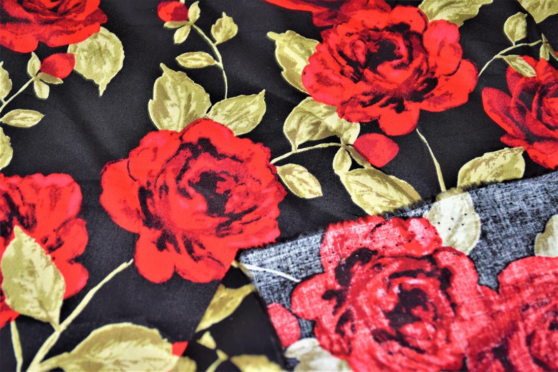 Printed Premium 100% Cotton Rose Print 148cm Wide, High Quality; This lovely fabric is great for dressmaking, quilting, patchwork, bed sheets, pillow cases, curtains, face masks/coverings, and for craft projects. Colours may slightly vary due to the lighting during the photo shooting or the monitor's display. Wash at 30degree.