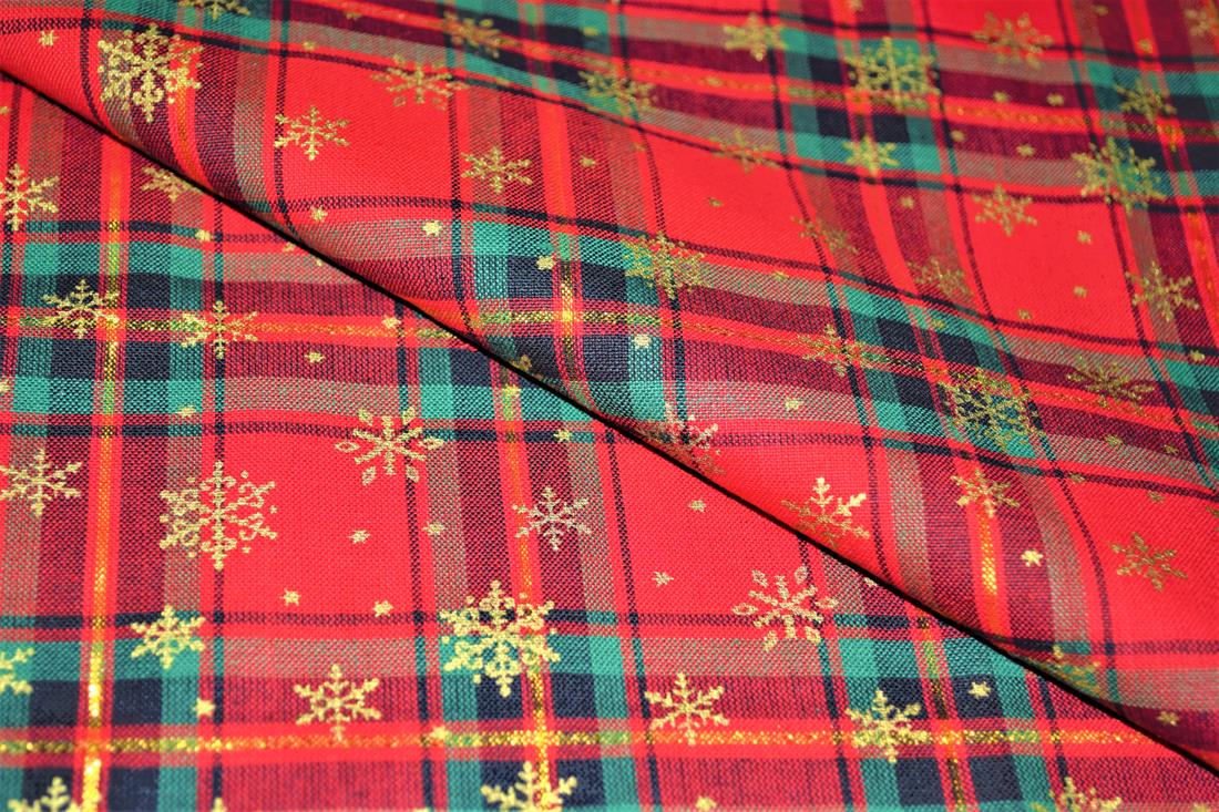 Printed Premium Christmas 100% Cotton Tartan Print 137cm Wide, High Quality; This lovely fabric is great for dressmaking, quilting, patchwork, bed sheets, pillow cases, curtains, face masks/coverings, and for craft projects. Width 137cm Weight 150gr/m2 Composition 100% Cotton Washing - 30 degrees celsius Colours may slightly vary due to the lighting during the photo shooting or the monitor's display