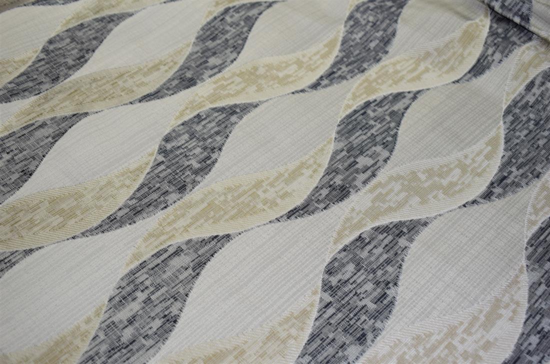 Cream Self-Print Curtaing Fabric, 148cm Wide, High Quality; Colours may slightly vary due to the lighting during the photo shooting or the monitor's display.