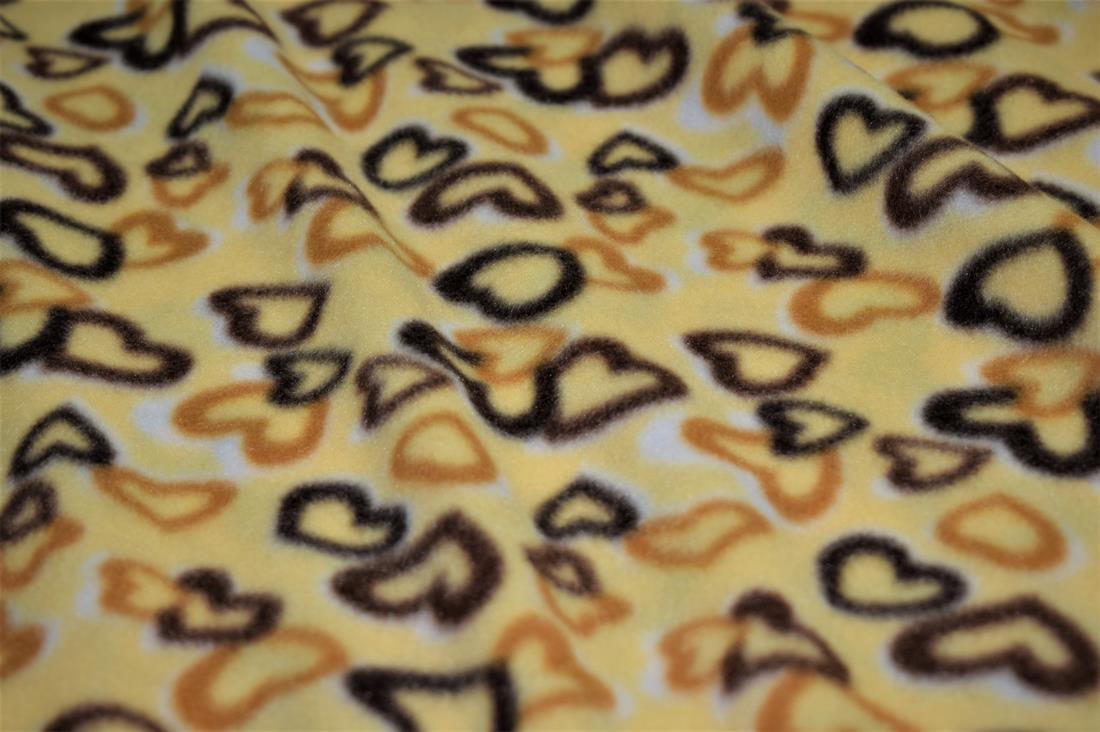 Printed Polar Fleece Anti Pill Fabric Premium Quality Soft, Heart Print, High Quality, 150cm Wide