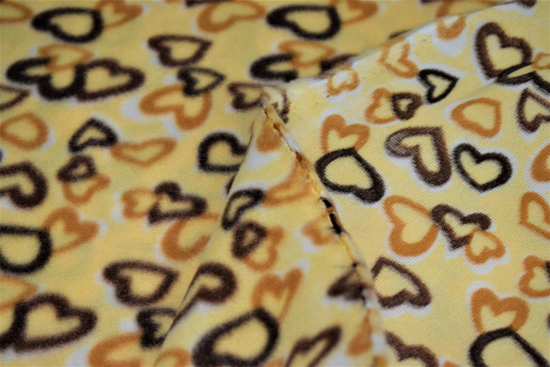 Printed Polar Fleece Anti Pill Fabric Premium Quality Soft, Heart Print, High Quality, 150cm Wide