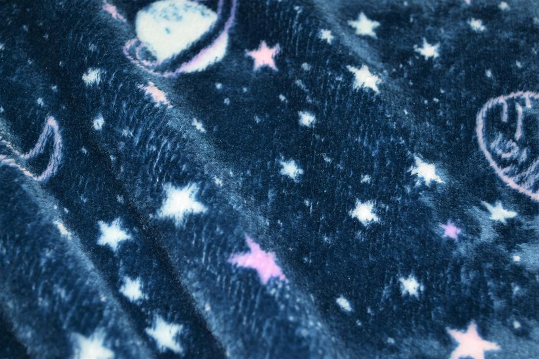 Space Cuddle Fleece, 148cm Wide, High Quality; Weight; 240gsm This unique and versatile fabric is excellent for Blankets, Jumpers, Dressing gowns, Cushion covers, Hats, Scarves, and matching mittens for children's. Colours may slightly vary due to the lighting during the photo shooting or the monitor's display.