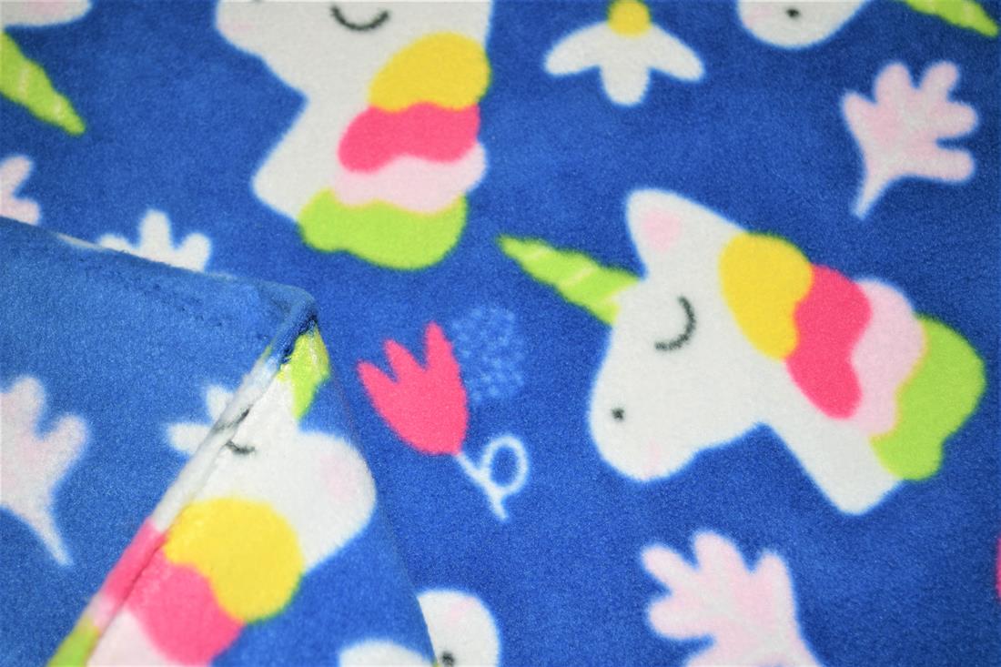 Printed High Quality Polar Anti Pill Fleece, Unicorn Print Desing , 148 cm wide, Excellent Quality