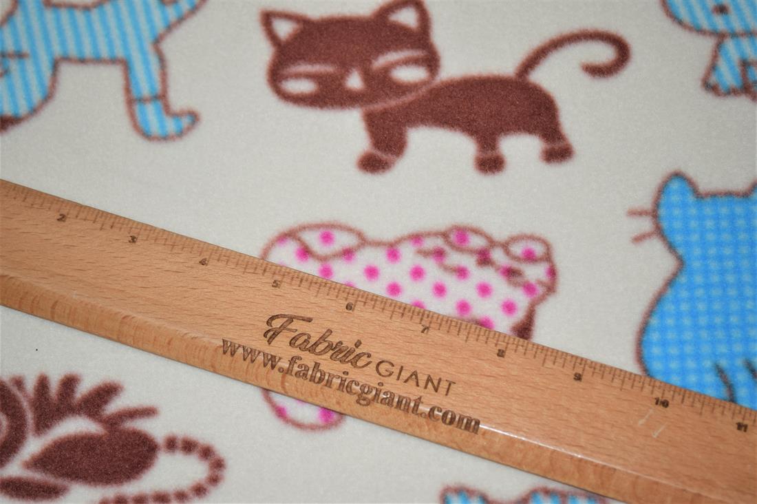 Printed High Quality Polar Anti Pill Fleece, Colourful Cats Print Desing , 148 cm wide, Excellent Quality