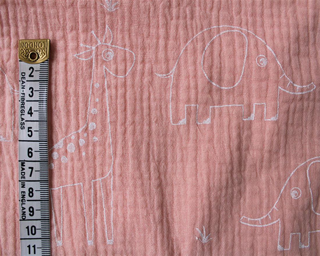 Giraffe And Elephant Double Gauze - image 4