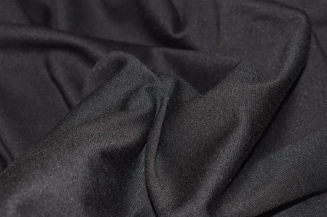 Plain Black Jersey Fabric, 150cm Wide, High Quality; Ideal for tops, trouser, dresses, skirts.