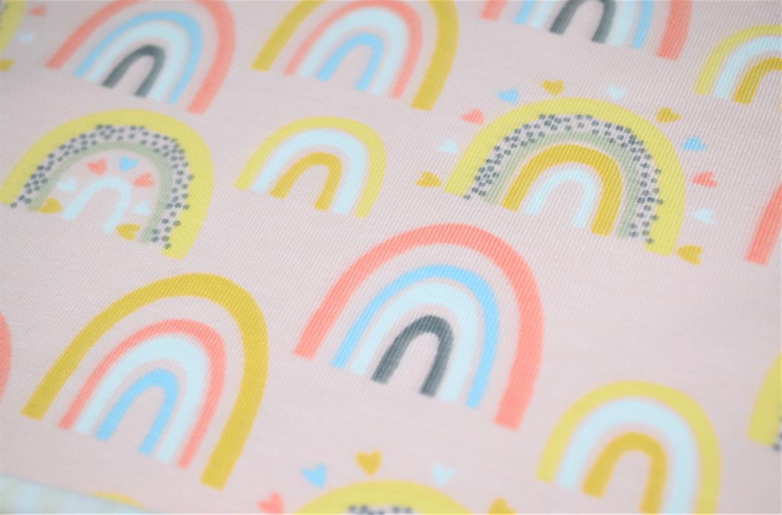Printed cotton jersey
A fresh crisp white design ideal for children and baby products. 

Composition: 95% Cotton 5% Elastane 
Weight: 200gsm
Width: 150cm
Digitally Printed