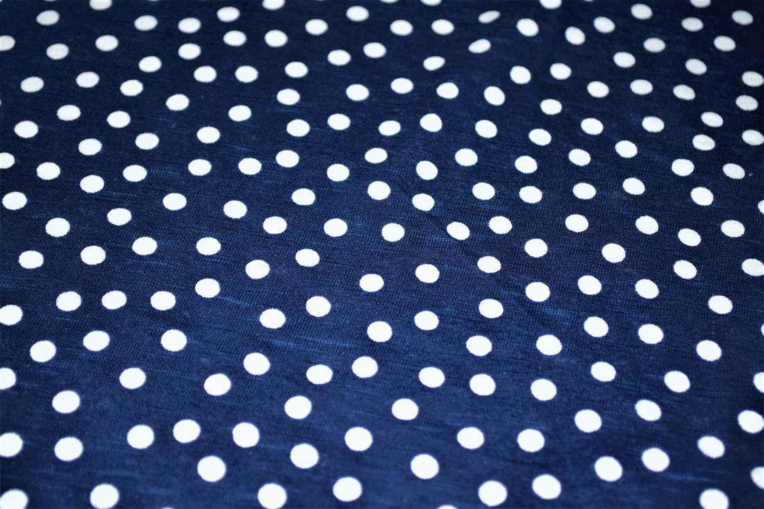 Printed Jersey Fabric, Spots Print Desing Soft Stretch Knit Making Dress Fabric , High Quality, 150 cm Wide Perfect for Dressmaking, Tops, Skirts, Dancewear/ Costumes Very easy to sew due to its slight stretch and comfortable to wear