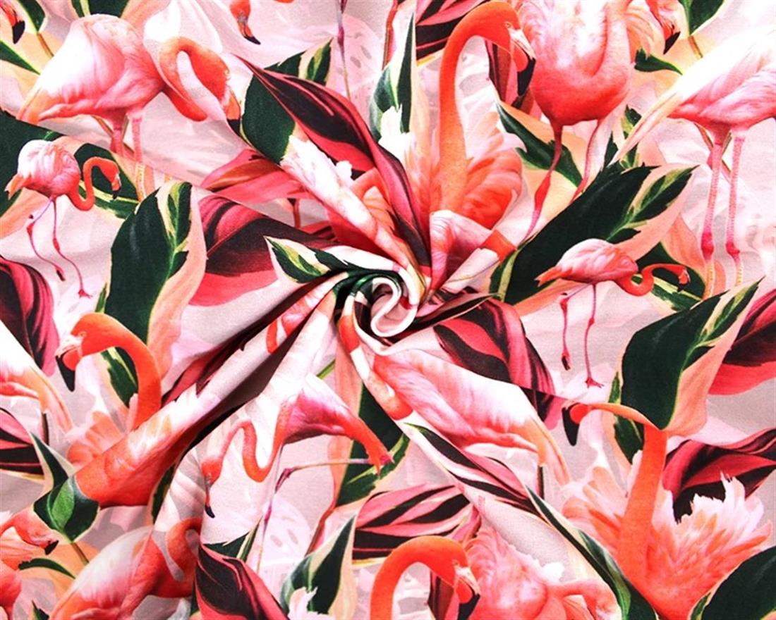 Cotton Jersey Flamingo
