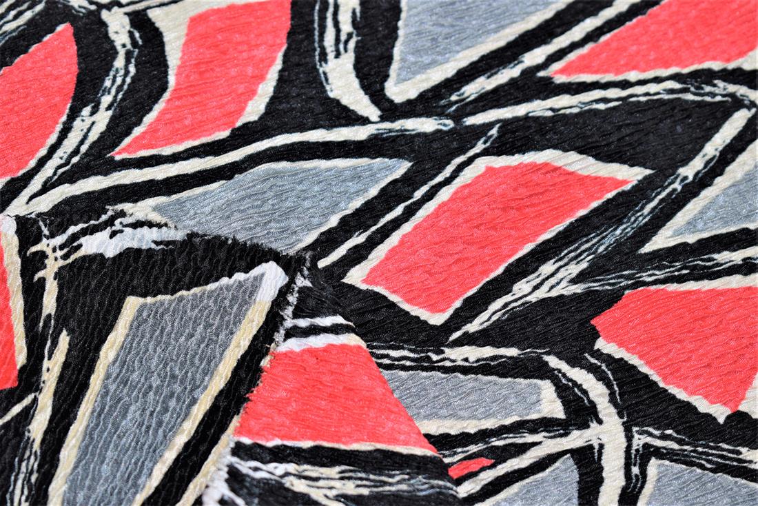 Printed Pleated Jersey Fabric,150 cm Wide, High Quality
