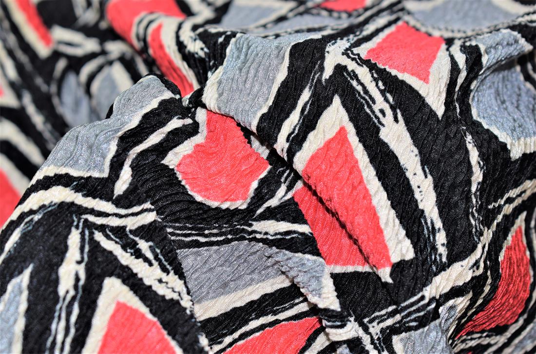 Printed Pleated Jersey Fabric,150 cm Wide, High Quality