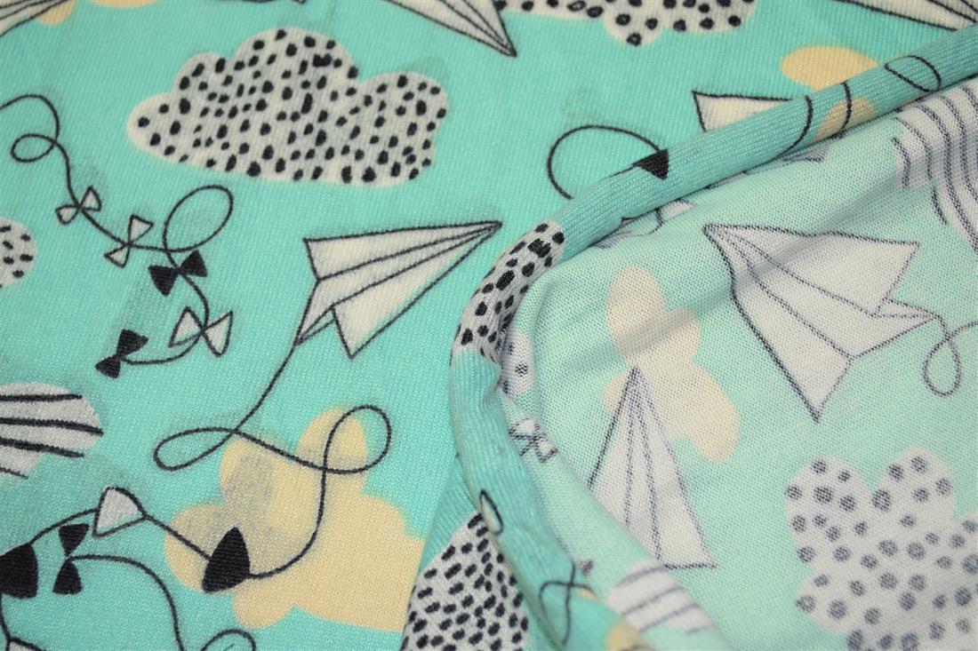 Super Soft Printed Stretch Knit Jersey Cashmere Fabric, Black&White Base Print, 150 cm Wide, High Quality