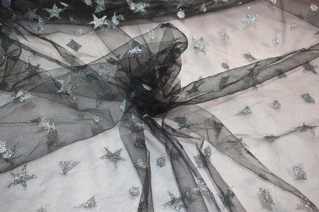 Stars Polyester Net  Fabric, 
Perfect for Dressmaking, Tops, Skirts, Dancewear/ Costumes.
Width: 58"/ 148cm
Colours may slightly vary due to the lighting during the photo shooting or the monitor's display.