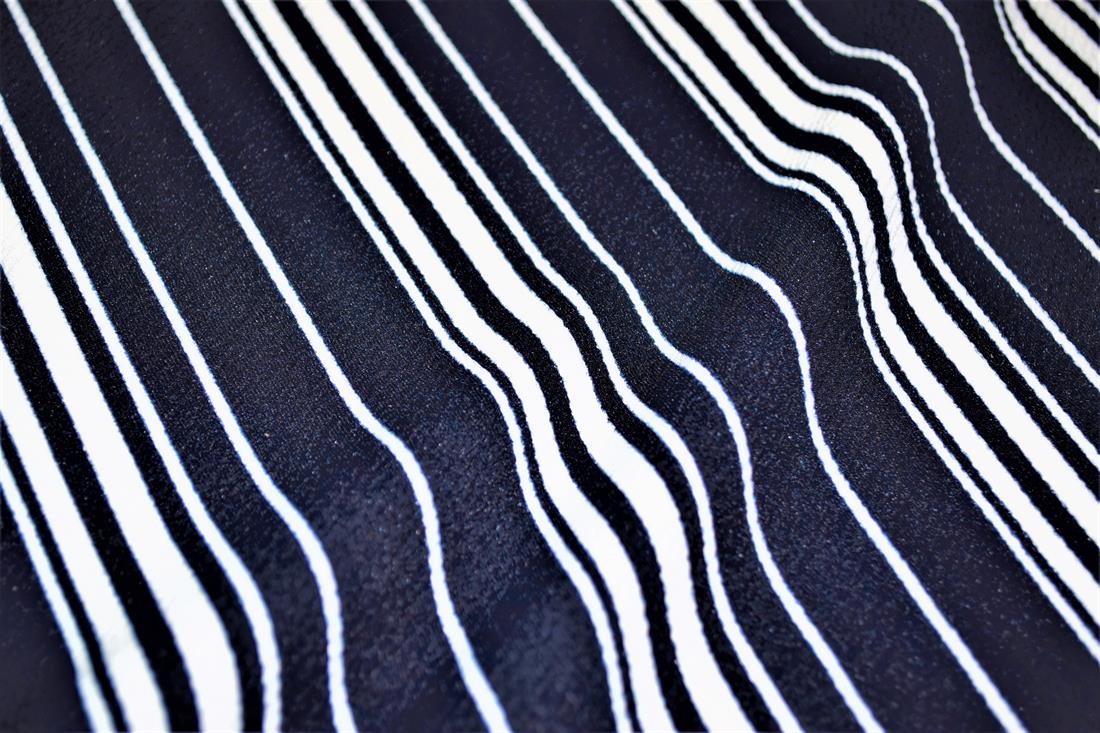  Stripped Polyester Jersey Fabric, 1 side stretch, High Quality;
Colours may slightly vary due to the lighting during the photo shooting or the monitor's display.