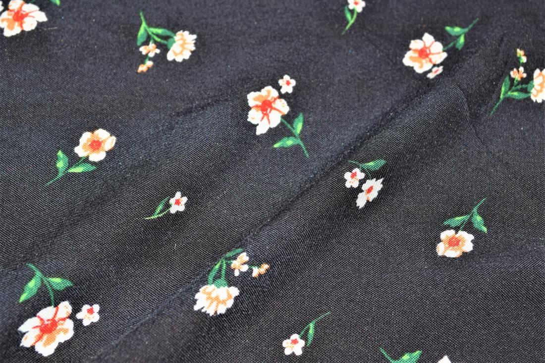 Premium Stripes Printed Rayon/Viscos Fabric, Tropical Flower Print Design, 150cm Wide, High Quality, Colours may slightly vary due to the lighting during the photo shooting or the monitor's display.
